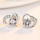 Womens Girls 925 Sterling Silver Crystal Stone Stud Earrings Jewellery Gift UK