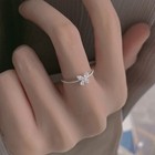 925 Sterling Silver Crystal Butterfly Adjustable Ring Women Girls Jewellery Gift