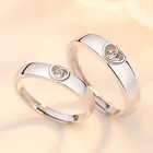 925 Sterling Silver Love Heart Adjustable Ring Women Girls Jewellery Gift UK