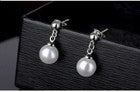 925 Sterling Silver Pearl Drop Stud Earrings Womens Girls Jewellery Gift