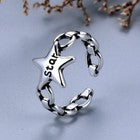 Vintage Fashion Star Adjustable Ring 925 Sterling Silver Women Girls Jewellery