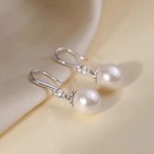 925 Sterling Silver Beautiful Pearl Drop Hook Earrings Women Girls Jewellery