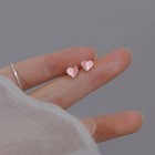 925 Sterling Silver Cute Pink Heart Stud Earrings Jewellery Women Girls Gift UK