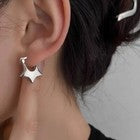 925 Sterling Silver Star Shaped Fashion Hoop Earrings Jewellery Women Girls Gift