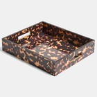 OHS Faux Tortoise Shell Tray Coffee Table Organiser Countertop Storage Serving