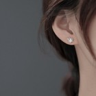 925 Sterling Silver Crystal Love Heart Stud Earrings Women Girls Jewellery Gift