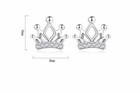 Womens Girls 925 Sterling Silver Crystal Crown Stud Earrings Jewellery Gift UK