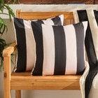 OHS Stripe Garden Cushion Covers 2 Pack Water Resistant Outdoor Indoor