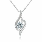 Women Crystal Stone Pendant Chain Necklace 925 Sterling Silver Jewellery Gift UK