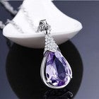 Crystal Water Drop Pendant Chain Necklace 925 Sterling Silver Women Jewellery UK