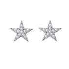 925 Sterling Silver Crystal Star Stud Earrings Women Girls Jewellery Gift UK