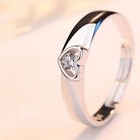 925 Sterling Silver Love Heart Adjustable Ring Women Girls Jewellery Gift UK