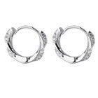 925 Sterling Silver Crystal Hoop Earrings Women Girls Jewellery Gift UK