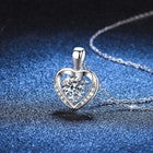 925 Sterling Silver Crystal Love Heart Pendant Necklace Women Jewellery Gift UK