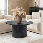 OHS Madison Coffee Table Ribbed MDF Round Living Room Home Decor