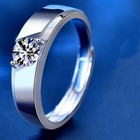 925 Sterling Silver Crystal Stone Adjustable Ring Women Engagement Jewellery UK