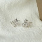 925 Sterling Silver Bow Tie Heart Stud Earrings Jewellery Women Girls Gift UK