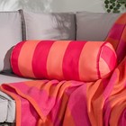 OHS Stripe Garden Bolster Cushion Outdoor Filled Pillow Back Neck Support