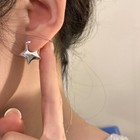 925 Sterling Silver Star Shaped Fashion Hoop Earrings Jewellery Women Girls Gift