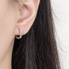 925 Sterling Silver Crystal Hoop Earrings Women Girls Jewellery Gift UK