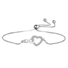 925 Sterling Silver Crystal Heart Fashion Adjustable Bracelet Women Jewellery