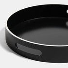 OHS Monochrome Round Tray Coffee Table Organiser Countertop Storage Serving