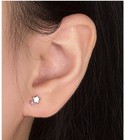 Crystal Moon Star Stud Earrings 925 Sterling Silver Women Girls Jewellery Gift