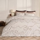 OHS Tufted Bow Bedding Set Soft Cosy Duvet Cover with Pillowcase