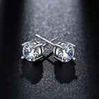 Womens 925 Sterling Silver Cubic Zirconia Round Stud Earrings Jewellery Gift