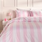 OHS Vertical Stripe Bedding Soft Microfibre Duvet Cover Set with Pillowcase