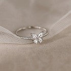 925 Sterling Silver Crystal Butterfly Adjustable Ring Women Girls Jewellery Gift