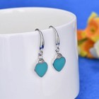 925 Sterling Silver Light Blue Heart Drop Hook Earrings Jewellery Women Gift