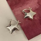 925 Sterling Silver Star Shaped Fashion Hoop Earrings Jewellery Women Girls Gift