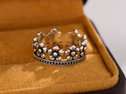 Vintage Flower Linked Adjustable Ring 925 Sterling Silver Women Girls Jewellery
