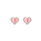 925 Sterling Silver Cute Pink Heart Stud Earrings Jewellery Women Girls Gift UK
