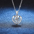 925 Sterling Silver Crystal Love Heart Pendant Necklace Women Jewellery Gift UK