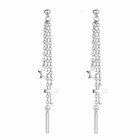 925 Sterling Silver Cross Star Dangle Tassel Drop Earrings Womens Jewellery UK