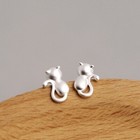 925 Sterling Silver Cute Cat Stud Earrings Jewellery Women Girls Gift UK
