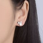 925 Sterling Silver Triple Star Linked Stud Earrings Women Girls Jewellery Gift