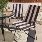 OHS Garden Seat Pad 2 Pack Stripe High Back Filled Chair Cushion Outdoor Indoor