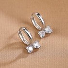 925 Sterling Silver Crystal Bow Hoop Earrings Women Girls Jewellery Gift