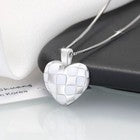 925 Sterling Silver Checkerboard Heart Pendant Necklace Women Jewellery Gift UK