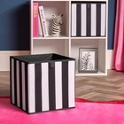 OHS Stripe Storage Box Cube 2 Pack Folding Space Saving Shoe Toy Organiser