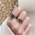 Vintage Beauty Rose Adjustable Ring 925 Sterling Silver Women Girls jewellery