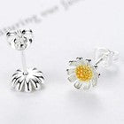 Womens Girls 925 Sterling Silver Sun Flower Stud Earrings Jewellery Gift UK