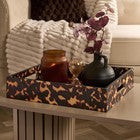 OHS Faux Tortoise Shell Tray Coffee Table Organiser Countertop Storage Serving