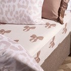 OHS Microfibre Deep Fitted Sheet Bows Print 25cm Hotel Quality Easy Care