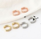 Charm Crystal Huggie Hoop Earrings 925 Sterling Silver Plated Jewellery women UK