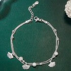 925 Sterling Silver Leaf Bead Linked Charm Bracelet Women Girls Jewellery Gift