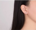 Crystal Moon Star Stud Earrings 925 Sterling Silver Women Girls Jewellery Gift